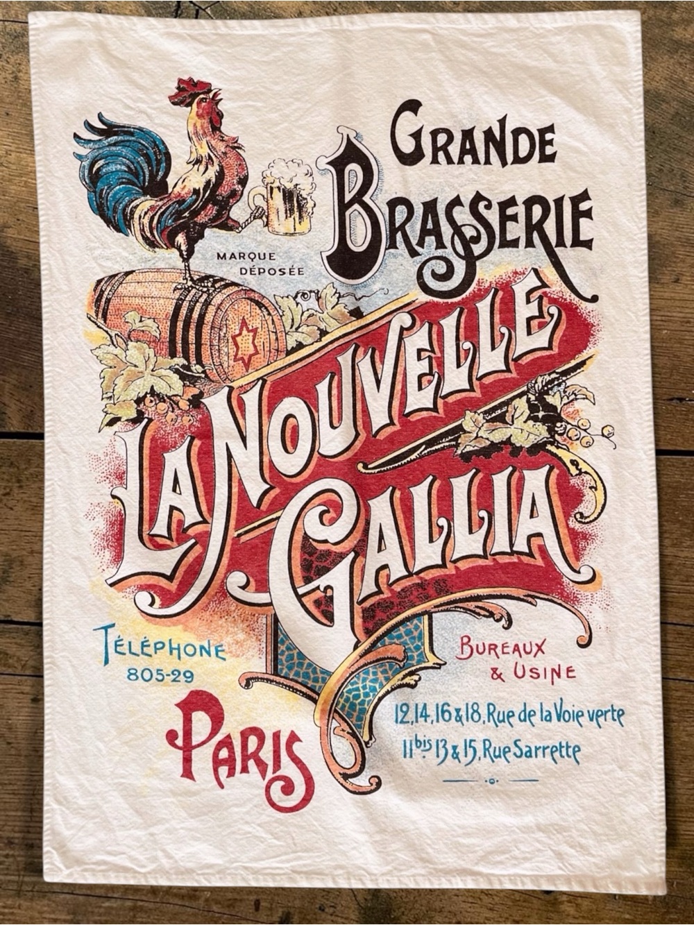 Torchons & Bouchons France La Nouvelle Gallia Paris Graphic Cotton Dish Towel